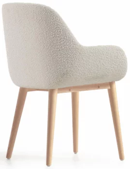 Стул с подлокотниками Konna 59X52X83 CM из белой ткани букле