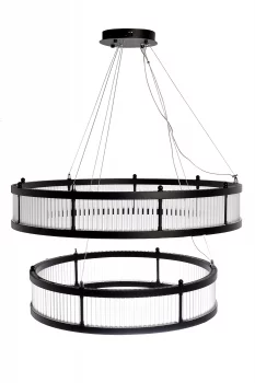 Люстра Ancona Double круглая чёрный матовый/прозрачное стекло 85X85 CM