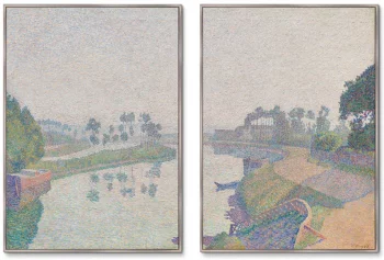 Диптих Banks of the Oise at Dawn 75X105 / 75X105 CM