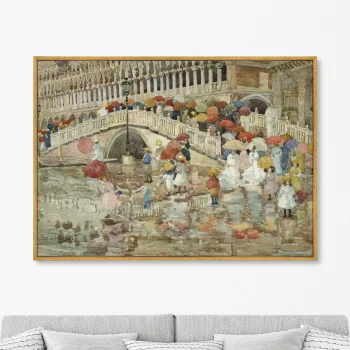 Постер на холсте Umbrellas in the Rain 105X75 CM
