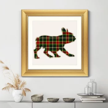 Постер Bulldog in a Scottish cage 61X61 CM