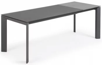 Стеклянный раскладной стол Atta 160-220X90X76 CM тёмно серый
