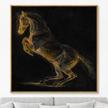 Репродукция картины на холсте A Prancing Horse 105X105 CM
