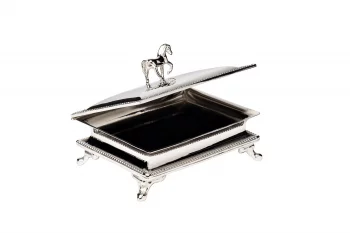 Шкатулка Horse из нержавеющей стали хромированная 10X12X8.5 CM