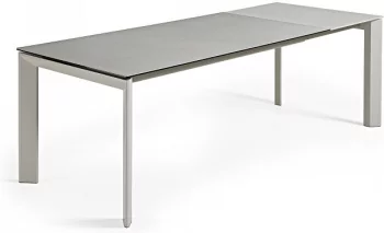 Раздвижной стол Atta 140-200X90X76 серые ножки светло серая керамическая столешница