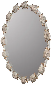 Зеркало в стальной раме Turtle Gold Ø85 CM