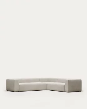 Угловой диван Blok, бежевый, 5-местный, шенилл 320X290 CM