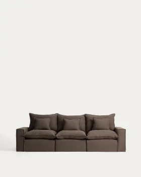Модульный диван Anarela на 3 места с чехлом taupe 310X107X64 CM