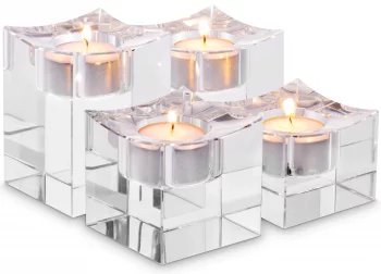 Комплект из четырёх подсвечников Giancarlo 8X8X6 / 8X8X8 / 8X8X9 / 8X8X10 CM
