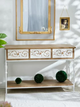 Консоль с 3 ящиками и полкой 120X40X80 CM