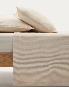 Хлопковое бежевое покрывало для кровати 150/160 см Bedar 240X260 CM