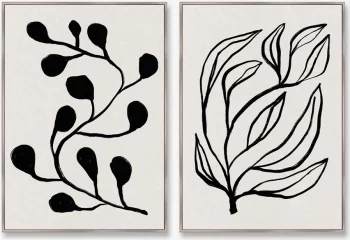 Диптих на холсте Branches in color No10 75X105 / 75X105 CM