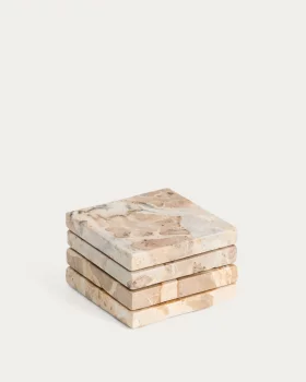 Набор из 4 мраморных подставок Malder 10X10X1.5 CM