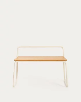 Скамья Tinn из ясеневого шпона с бежевым металлическим каркасом 76X35X52 CM
