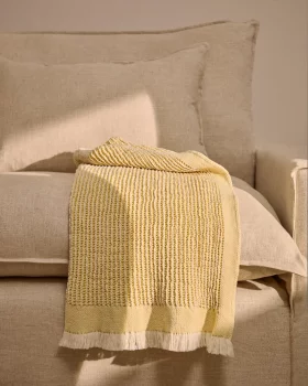 Хлопковый плед в желтую полоску Lideba 100X170 CM