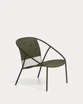 Штабелируемое кресло Atrani из оцинкованной стали и зелёного шнура 75X77X76 CM