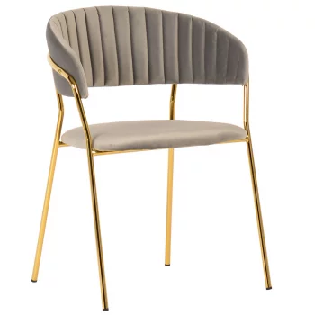 Комплект из 4 стульев Turin латте, золотые ножки 78 CM
