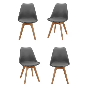 Комплект из 4 стульев Eames Bon серый 49X54X84 CM