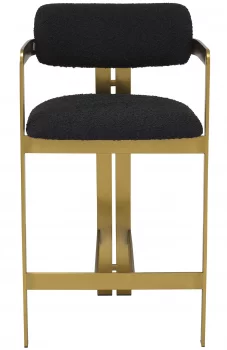 Полубарный стул Donato 53X45X97 CM с чёрной обивкой