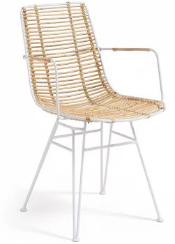 Стул из ротанга Ashanti 81X58X50 CM белый