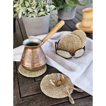 Набор подставок под чашки в коробе Nature + black 12X4 CM