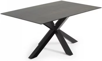 Стол Arya 160X90X78 CM черные ножки черная керамическая столешница
