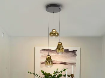 Люстра Aledis 3L черно-золотая 34X34X40 CM