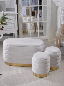 Набор из трёх пуфов Simon 78X40X42 / 30X30X35 / 30X30X35 CM
