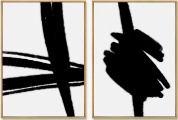 Диптих на холсте Black knots 75X105 / 75X105 CM