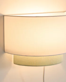 Настенный светильник Bianella из хлопка и бирюзового вельвета Ø 40 CM