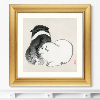 Постер Black and white puppies 61X61 CM