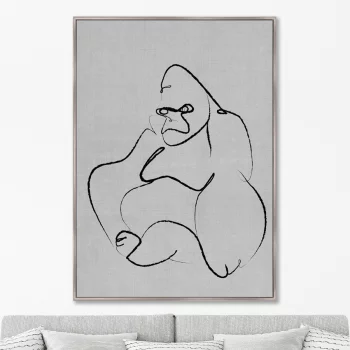 Репродукция на холсте Gorilla on gray 75X105 CM