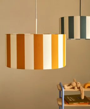 Потолочный абажур Ciral с жёлто-белыми полосами 40 CM