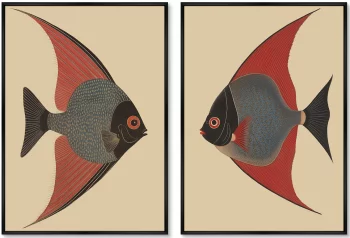 Набор из двух постеров на холсте Angel Fish 75X105 / 75X105 CM