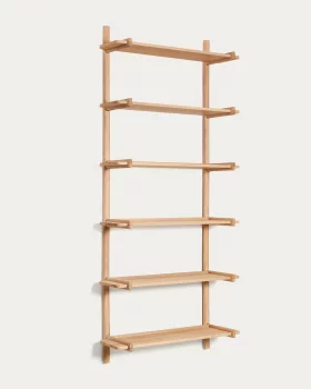 Модульный стеллаж Sitra из 6 полок из массива дуба, натуральная отделка 90X30.5X202 CM