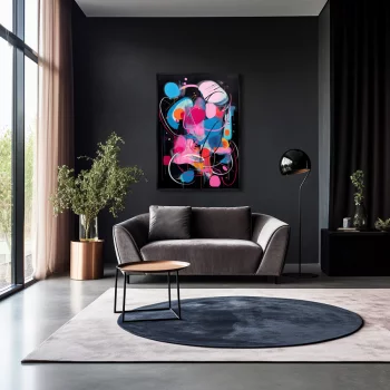 Постер на холсте The city night colors 75X105 CM