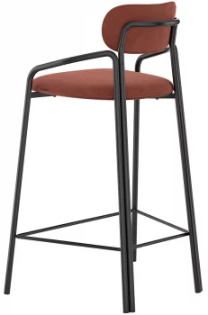 Стул полубарный Ror 60X51X88 CM тёмно-красный