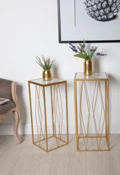 Набор из двух столиков Tabbias 30X30X67 / 25X25X62 CM