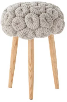 Мягкий табурет Knitted 35X35X52 CM серый