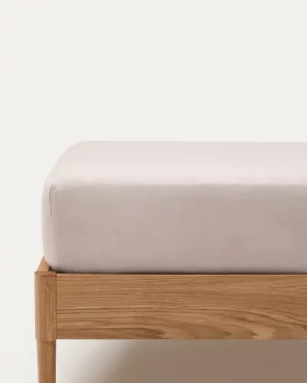 Натяжная простыня из серого льняного смесового материала Simmel 90X200X1 CM