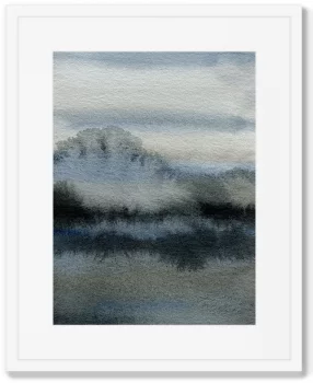 Постер в раме River bank in winter 42X52 CM