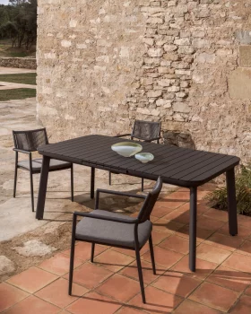 Раскладной уличный стол Izola из алюминия с графитовым покрытием 185X100X78 CM