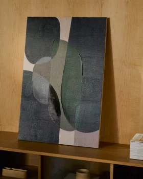 Абстрактный холст Nemsa с синими и зелёными оттенками 90X60 CM