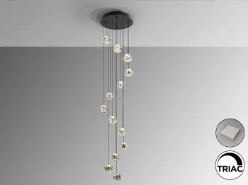 Люстра Zaria 13L черный/золотой/прозрачный D60 DIM 43X43X220 CM