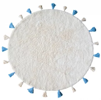 Хлопковый ковёр Colorful White Blue Ø140 CM