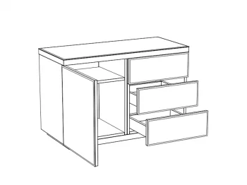 Сервант Kristal 118X52X77 CM