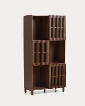 Стеллаж Beyla из шпона ясеня и массива ясеня с отделкой под орех 84.5X42.5X170 CM