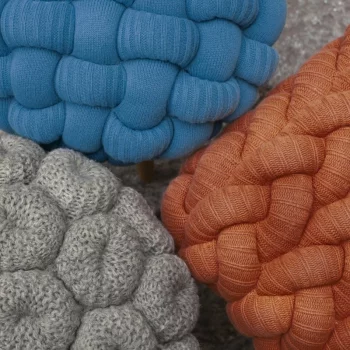 Мягкий табурет Knitted 35X35X52 CM голубой