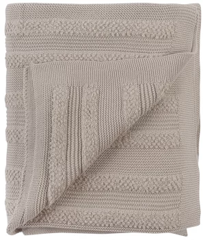 Плед из хлопка с буклированной вязкой Essential 130X170 CM светло-серого цвета