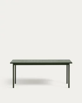 Уличный стол Maurina из зеленой оцинкованной стали с зелеными плитками 223X101 CM